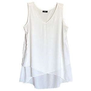 Cream sleeveless dressy top Size 1X EUC